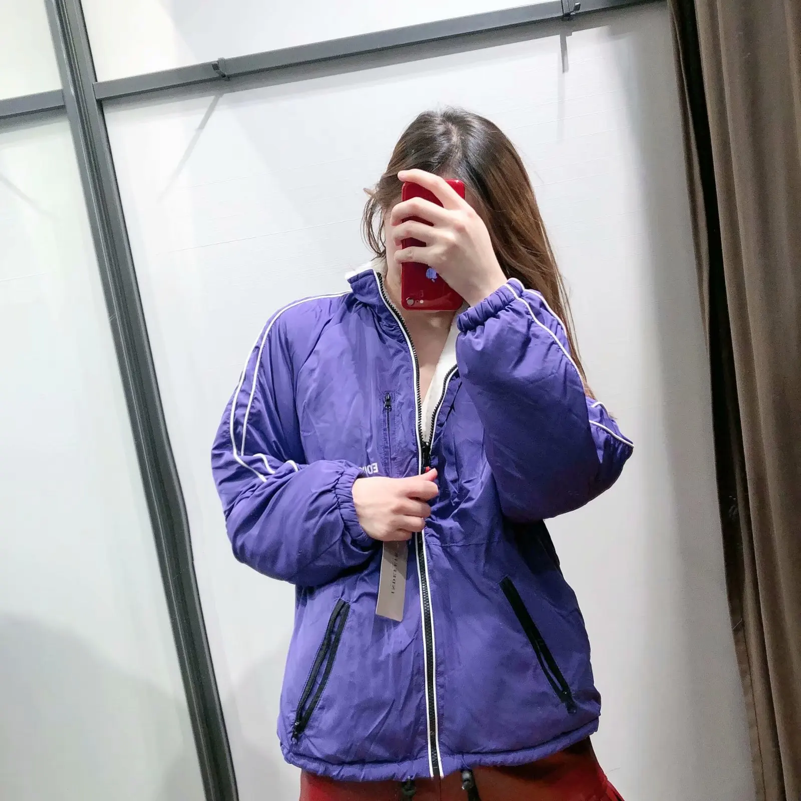 

2019 Autumn And Winter New Style Europe And America Purple Nylon Artificial Shearing Sheep Double-Sided Double Purpose Jacket W0