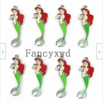

Free Shipping 100 X Little Mermaid Princess Ariel Metal Zinc Alloy Enamel Charms