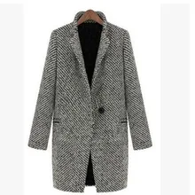 Зимнее пальто женская одежда на весну и осень Новое высококачественное облегающее шерстяное пальто и плотное Женское пальто с длинными рукавами