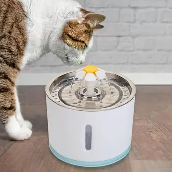 

2.4L Automatic Dogs Cats Water Fountain with LED Electric USB Pet Dispenser