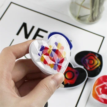 

50pcs heart shape Pattern transparent Rhombus Lid mobile phone folding stretch bracket Phone Holder Balloon support