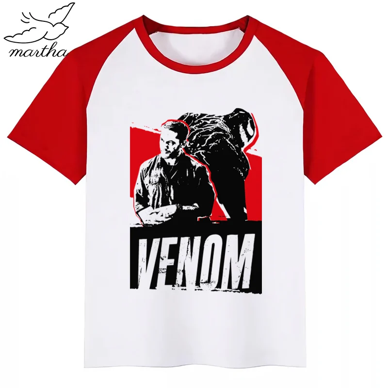 RedB Venom Marvel/Новое поступление, футболка для девочек Футболка с забавным принтом Одежда для девочек-подростков белые футболки с круглым вырезом и короткими рукавами для мальчиков - Цвет: RedB