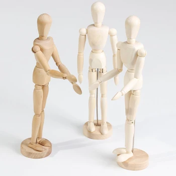 

Paint Sketch Wooden Man Model Artist Movable Limbs Doll Male Wooden Toy Art Draw Action Figure Mannequin Kids Toy