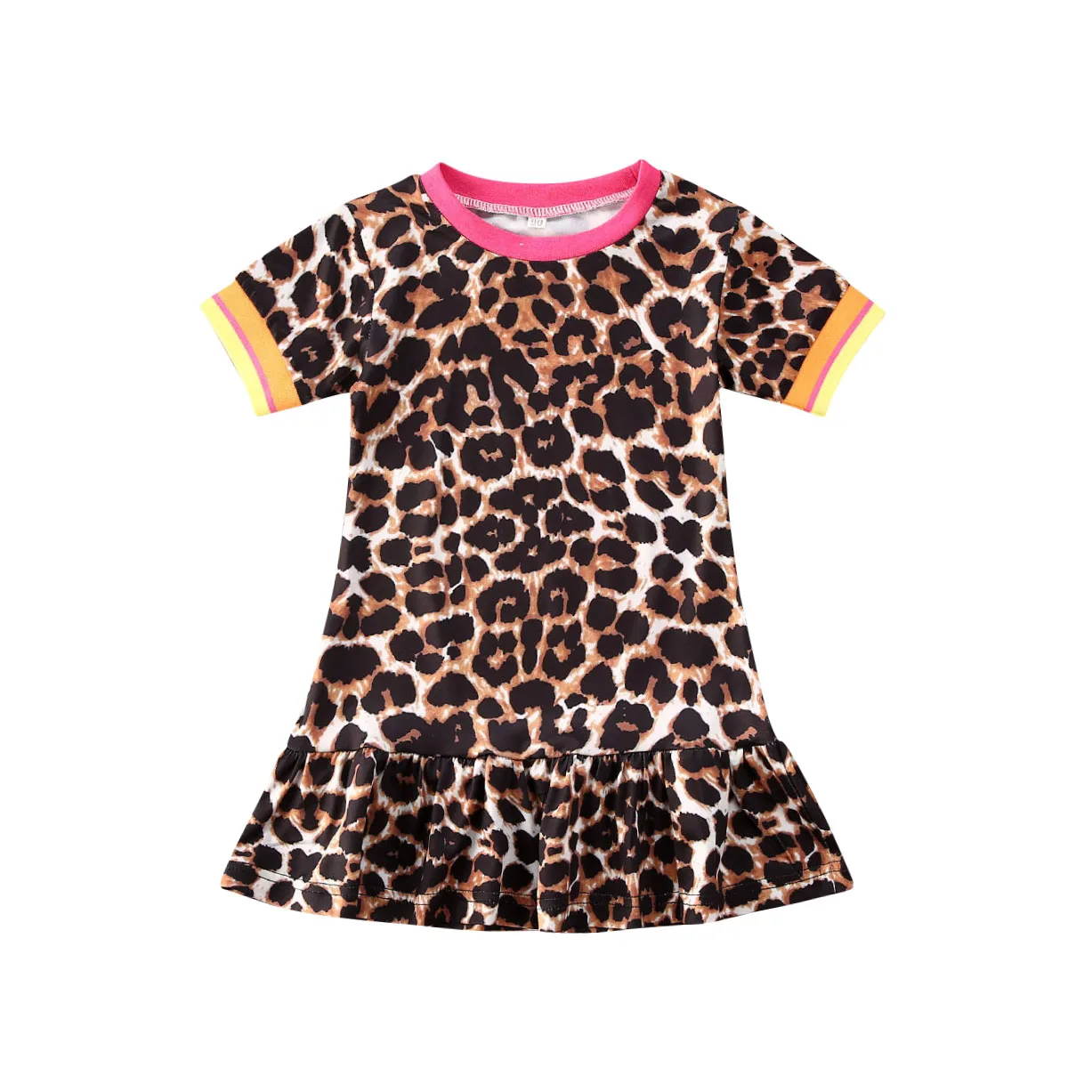 1 5Y Summer Toddler Baby Kid Girls Leopard Dress Casual Ruffles Beach