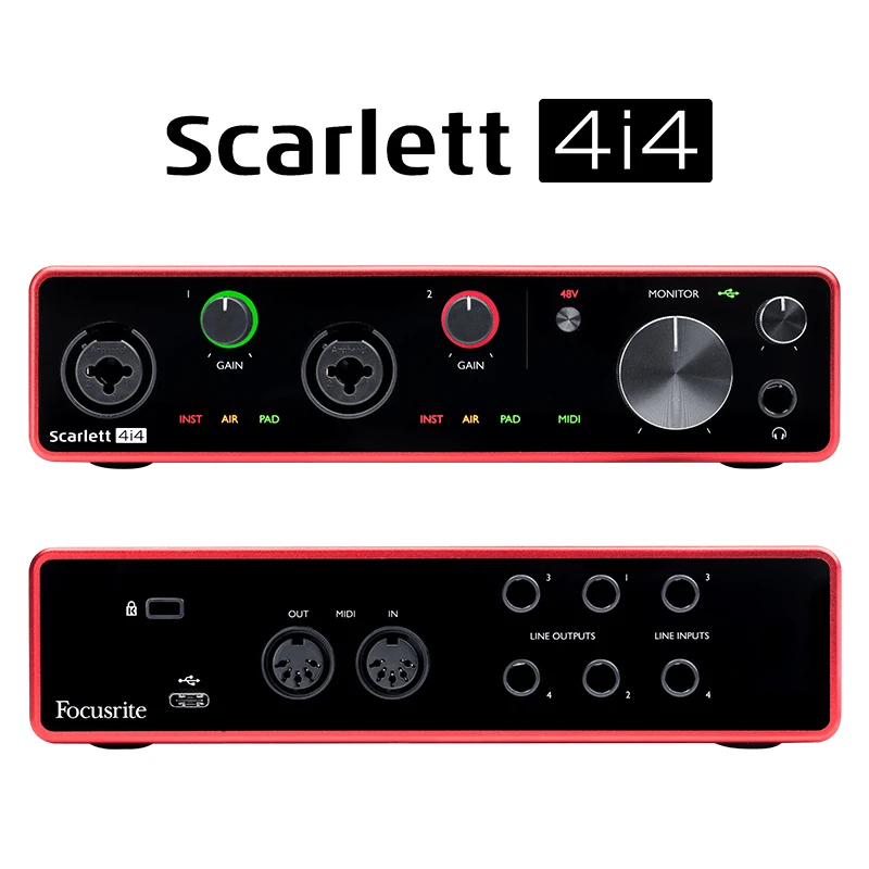 Neue Version Focusrite Scarlett 4i4 3rd Gen 4 Eingang 4 Ausgang Usb Audio Interface Soundkarte Fur Aufnahme Mikrofon Gitarre Bass Headphone Amplifier Aliexpress