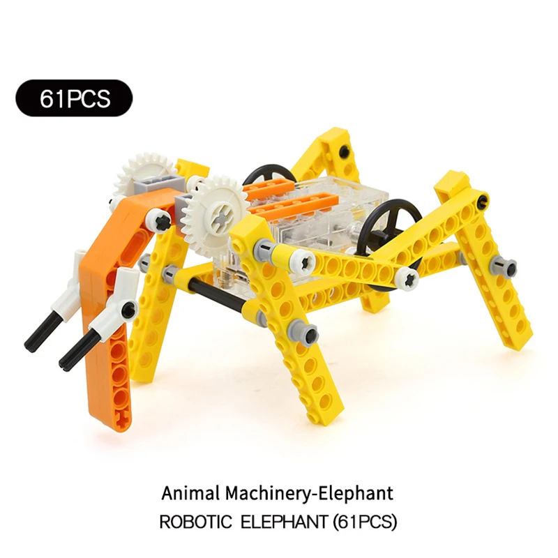 

New Animal Series Building Blocks Assemble Creative DIY Elephant Frog Model Brick Electric Toys For Children Birthday Gift
