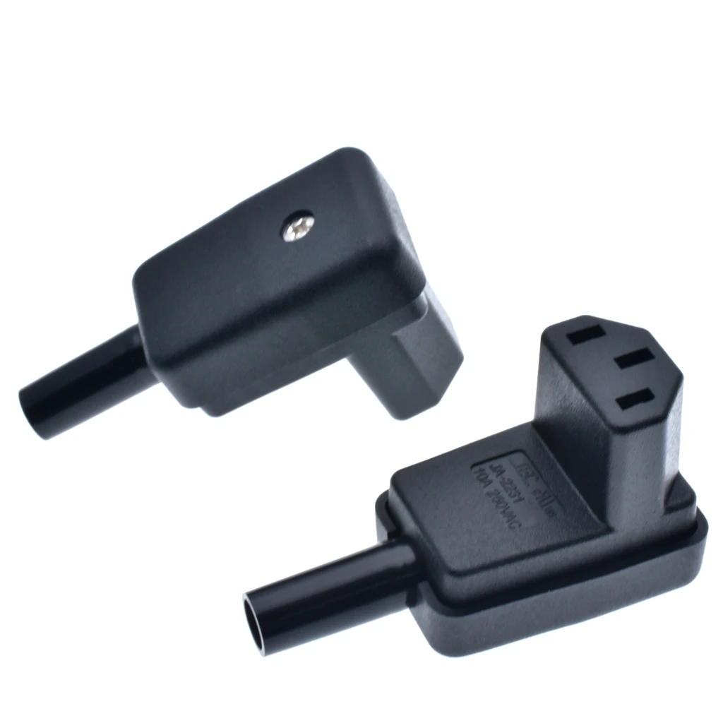 1 шт. 90 градусов Угловой IEC 320 C13 гнездовой разъем AC 10A 250V Мощность шнур питания