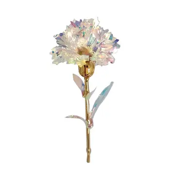 

Romantic Artificial Carnation Flowers Foil Plated Gold Gift Day Decor Rose Rainbow Rose Decor Valentine's Wedding Flowers G I8X2