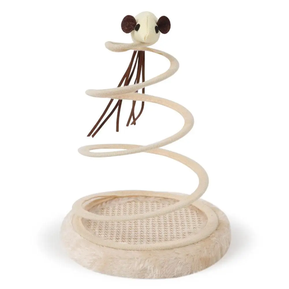 1Pcs Cat Toys Simulation Fish Plush MouseSpring Kitten Toys Spiral Steel Wire Spring Disc Creative Spring Plate Pet Cat Supplies