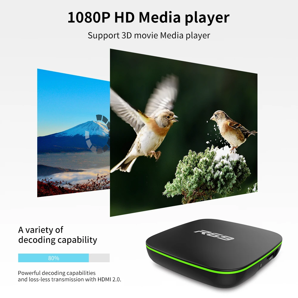  Wechip R69 Smart Android 7.1 TV Box 1GB 8GB Allwinner H3 Quad-Core 2.4G Wifi Set Top Box 1080P HD S - 32960833503