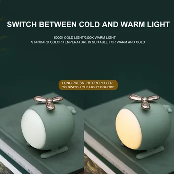 

Bedside Lamp Nursery LED Night Light Stepless Dimmable Home Decor Gift USB Rechargeable Desktop For Kids Cute Helicopter