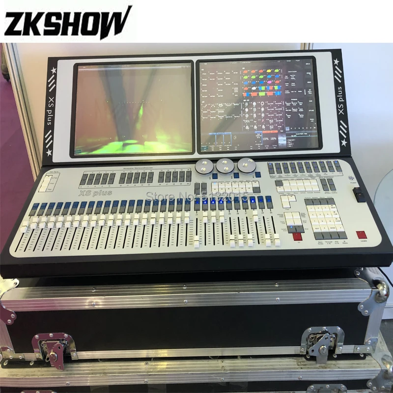 Сценический светильник ing DJ контроллер DMX консоль двойной экран I5 Titan 11,1 11,0 версия с F светильник корпус Китай 12DMX 6144CH светильник Настольный