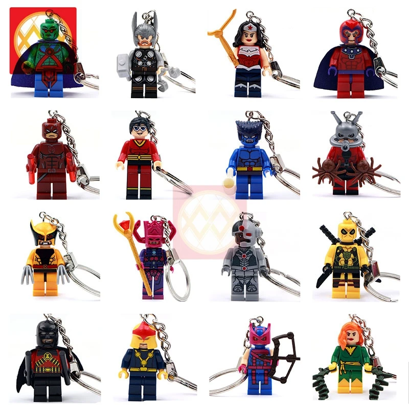 

Keychain Batman Iron Man Hawkeye Deadpool Hulk Spiderman Robin Infinity War Avengers Accessory Building Blocks Toys For Children