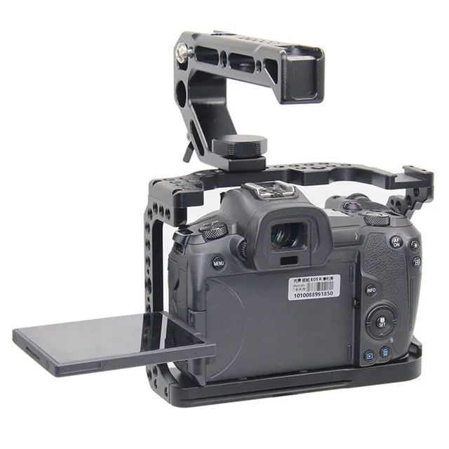 Jaula de cámara para Canon EOS R con Coldshoe 3/8 1/4, cubierta protectora de cámara con agujeros de rosca Arca Swiss Placa de liberación rápida