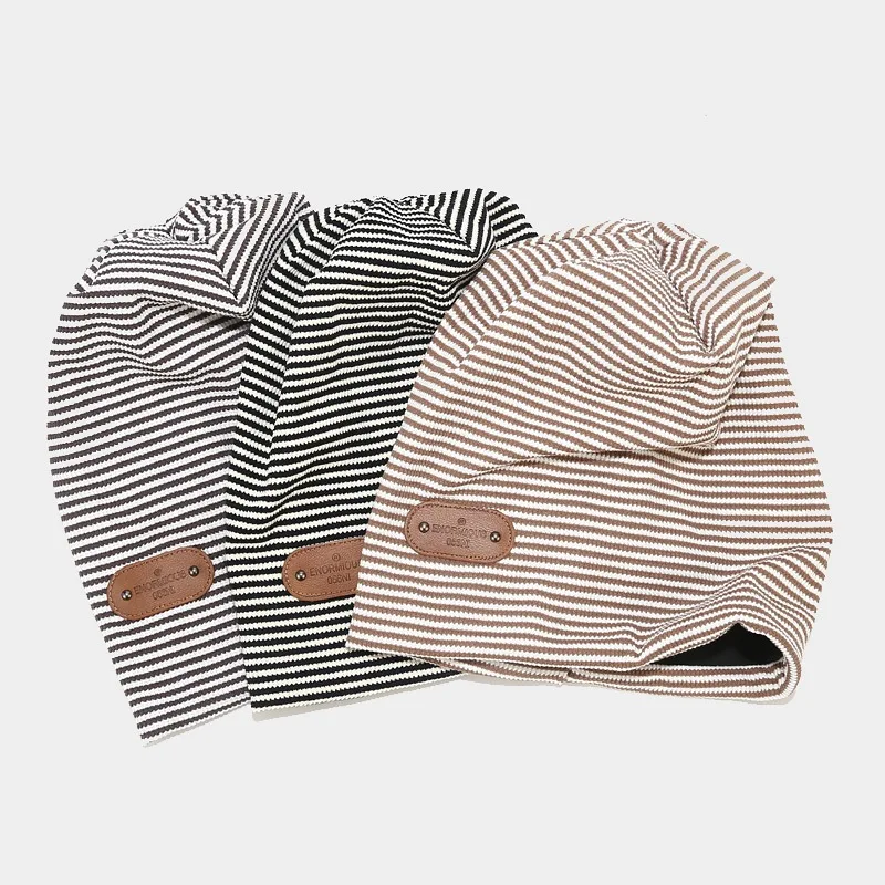 Striped Print Women Hat Ladies Autumn Winter Hats Fashion Hip-hop Slouchy Beanie Girls Chapeu Feminino Cotton Cap 3
