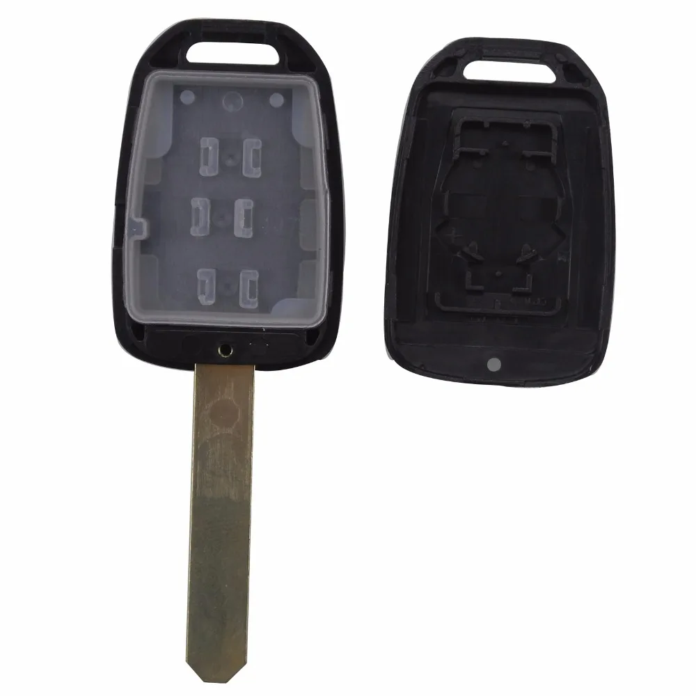 jingyuqin 10pcs/lot 3 Button remote car key cover FOB blank uncut blade for Honda GREIZ Civic City XRV Vezel