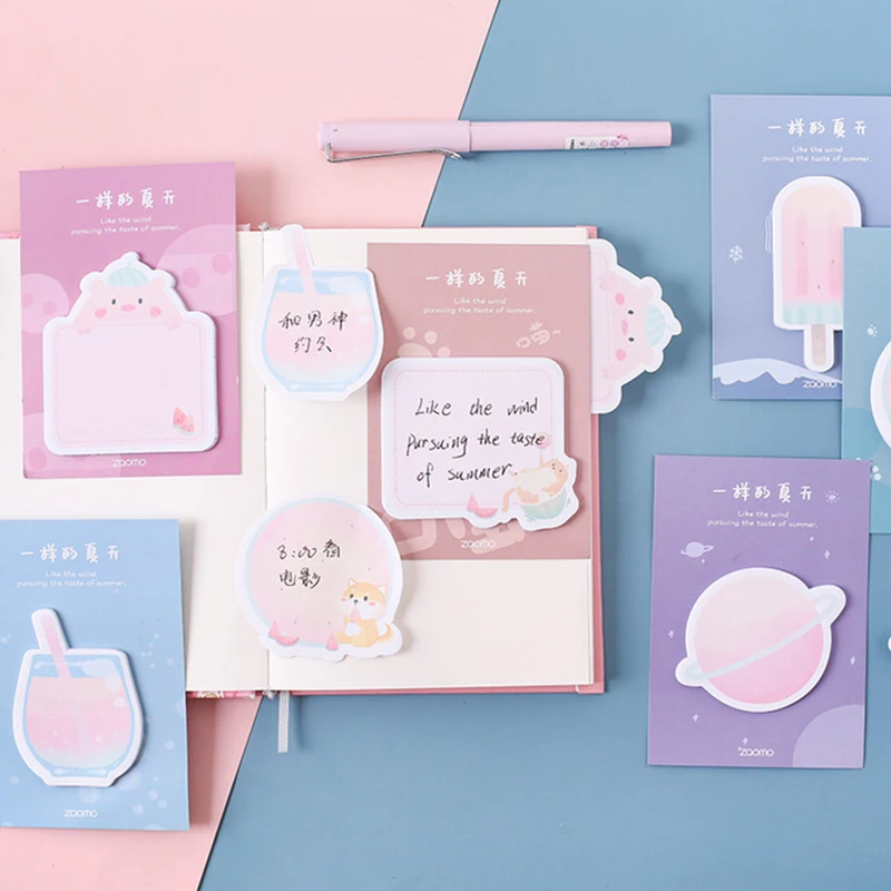 

1X Cute Summer series weekly plan Sticky Notes Post Memo Pad kawaii stationery School Supplies Planner Stickers Paper