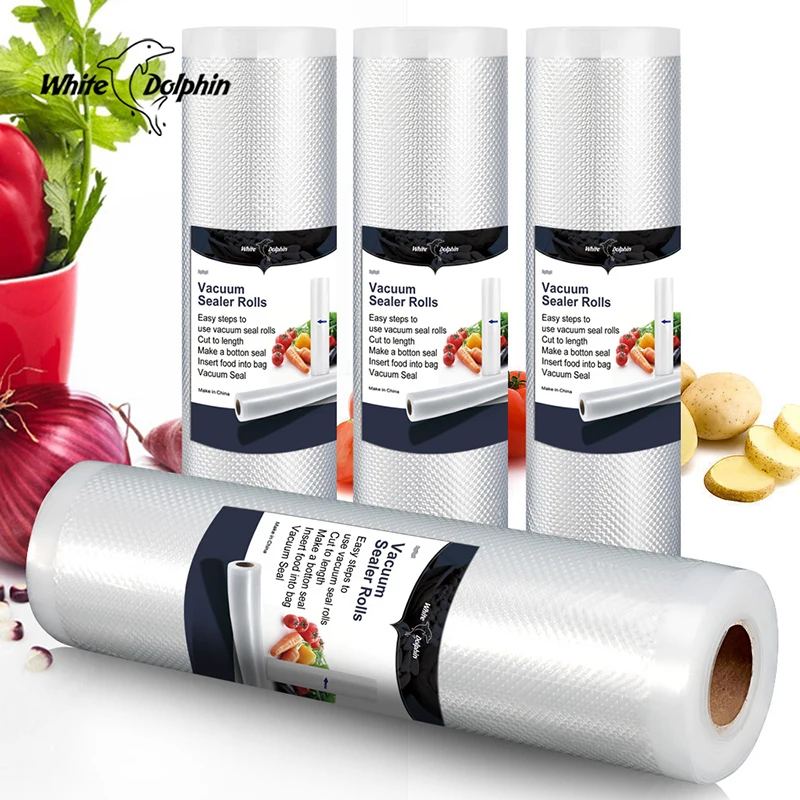 White Dolphin 4 рулона вакуумные пакеты упаковка для хранения продуктов лучший бытовой