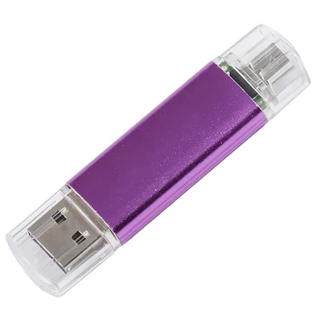 

64Gb Colorful Metal Case Usb 3.0 Flash Drive Otg Pendrive Micro－Usb Stick External Storage Memory Stick For Android Purple