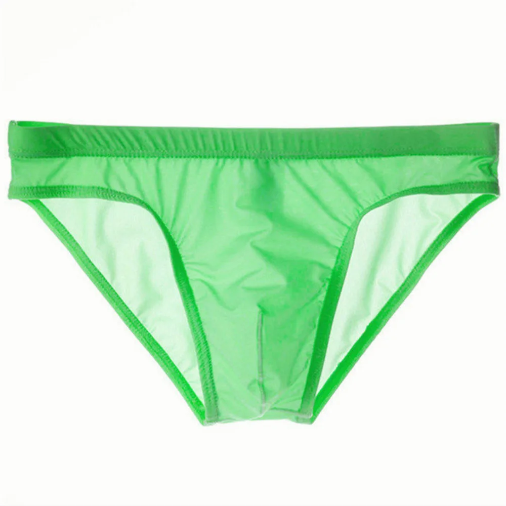 Underpants Solid Ice Silk Men Underwear Cool Summer Big Mens Nylon Briefs Gay Sexy Seamless Plus