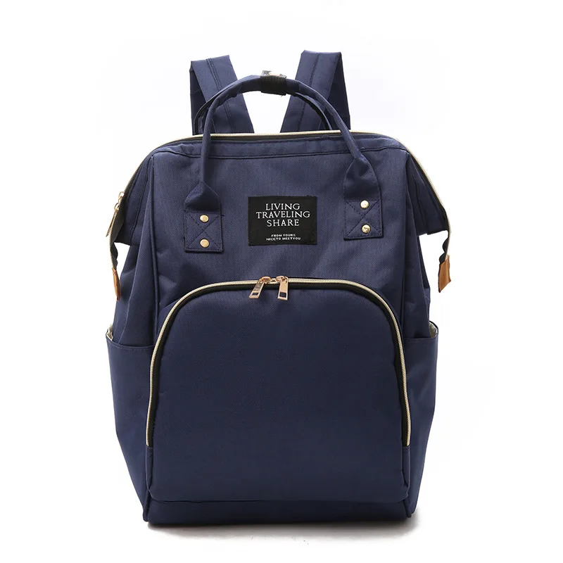 Dark Blue Модная сумка для подгузников для мам и мам, Большая вместительная сумка для детских подгузников, дорожный рюкзак, дизайнерская сумка для ухода за ребенком - Цвет: Dark Blue