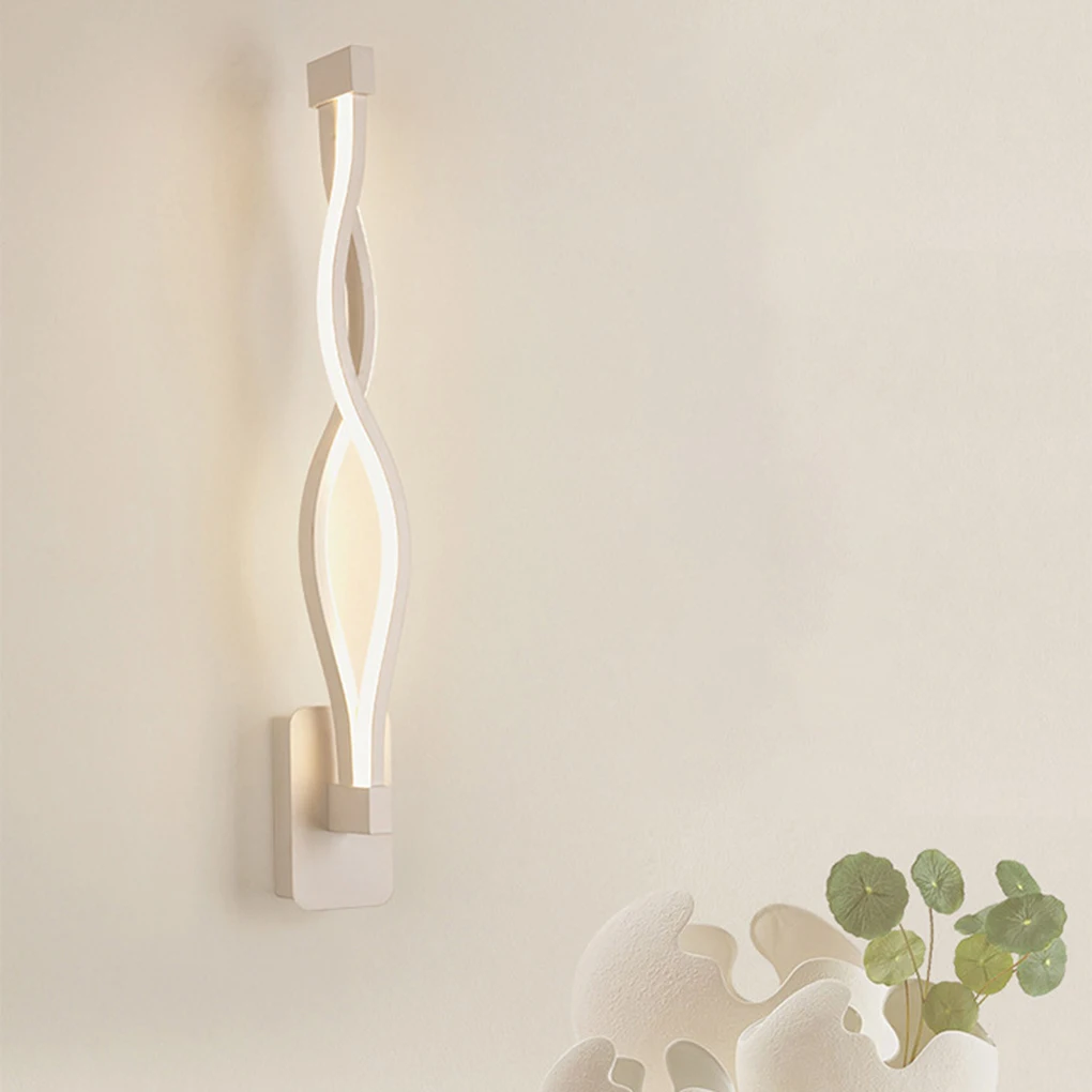1pc 16W Modern Billow Wall Lamp Aluminum Wave LED Corridor Light Curve Acrylic Indoor Bedroom Lighting