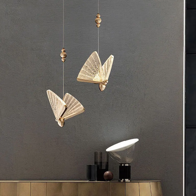 

Dining room Pendant lamp Modern Simple Butterfly Bedroom Bedside lamp Bar Duplex Staircase Pendant light