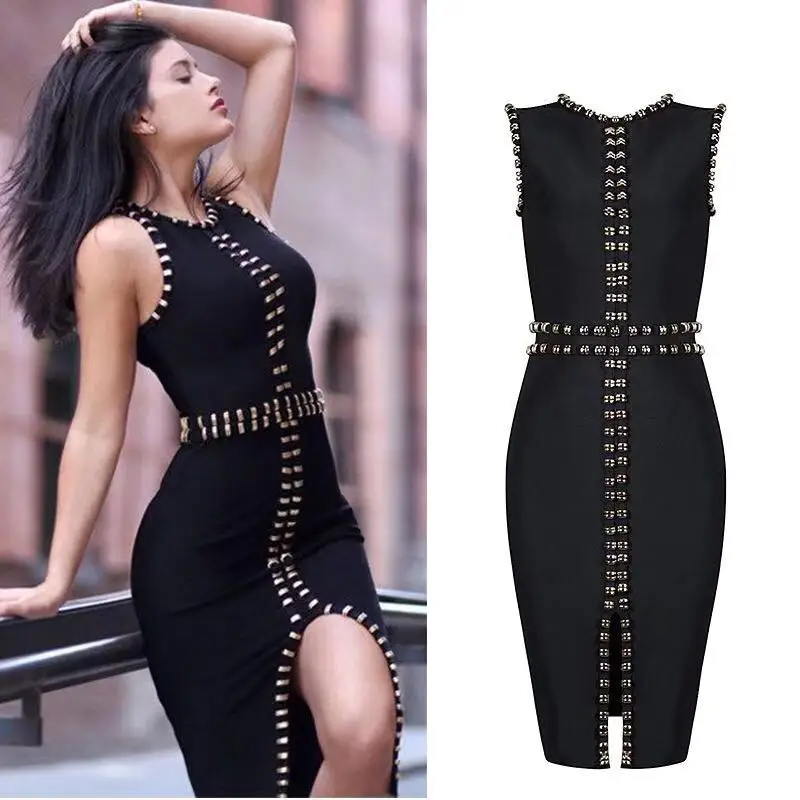 JS211J-Autumn 2019 women's round neck sleeveless high-end quality dress dress