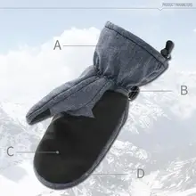 1 пара, зимние ветрозащитные теплые перчатки, противоскользящие перчатки для верховой езды, для спорта на открытом воздухе, зимние водонепроницаемые лыжные перчатки из искусственной кожи