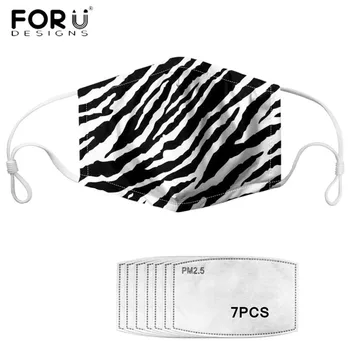 

FORUDESIGNS Hot Sales Zebra Pettern Masks with Filters Mascarilla Clothing Accessories Elastic Washable Mascherina