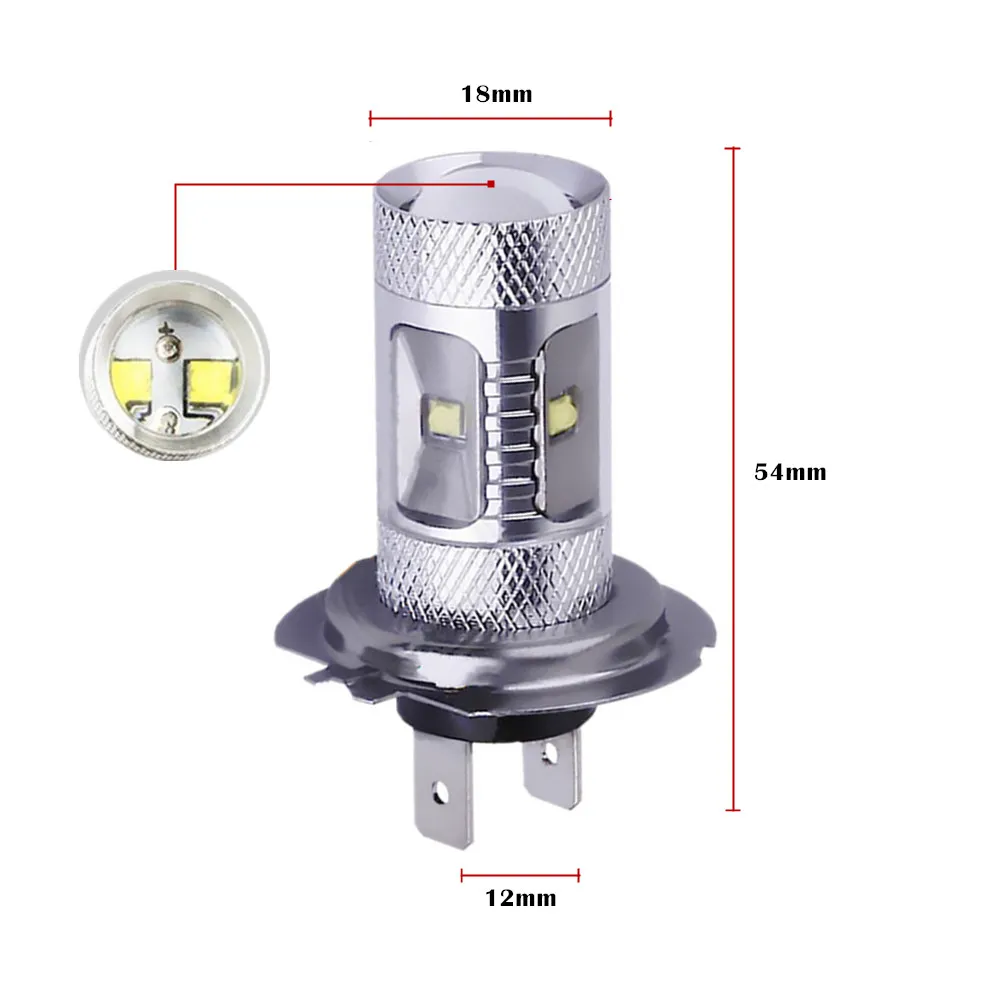 1 пара белая супер яркая автомобильная лампа 30 Вт h7 led cree chip xbd противотуманная фара Хвостовая лампа для вождения автомобиля 12 В