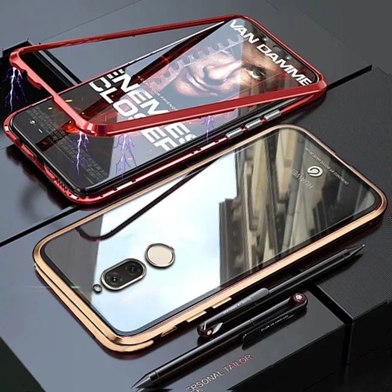 YonLinTan Coque чехол для Huawei mate 10 lite 10 lite mate 10 lite Металл магнитная рамка Адсорбция закаленное стекло чехлы