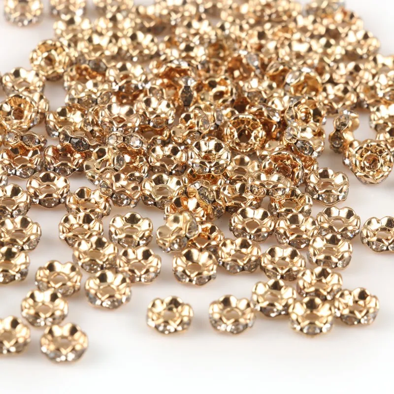 50 teile/los 4 6 8 10mm Strass Rondelle Kristall Runde Lose Spacer Perlen für Schmuck Machen DIY Armband Halskette zubehör – Detail 31