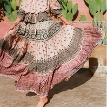 Винтажная шикарная хиппи Женская Цветочная пляжная богемная юбка с принтом павлина Женская одежда из вискозы boho Maxi skir оверсайз