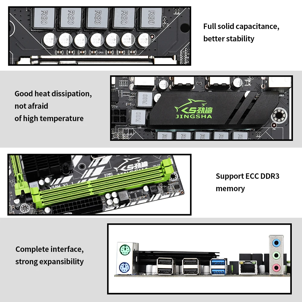 Материнская плата Jingsha X58 LGA 1366 i7 5675 DDR3 1366PIN материнская с поддержкой RECC M ATX 32 Гб USB3.0