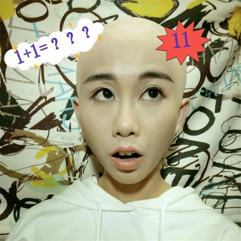 Funny Party Cosplay Latex Skin Fake Bald Head Unisex Fancy Movie Party Dress Skin Cap head Wig Cap Crossdress fancy dress up