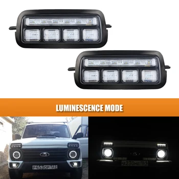 

For LADA NIVA 4X4 2121 URBAN Headlight Daytime DRL RUNNING LIGHT AND TAIL LED LIGHT KIT Smoked