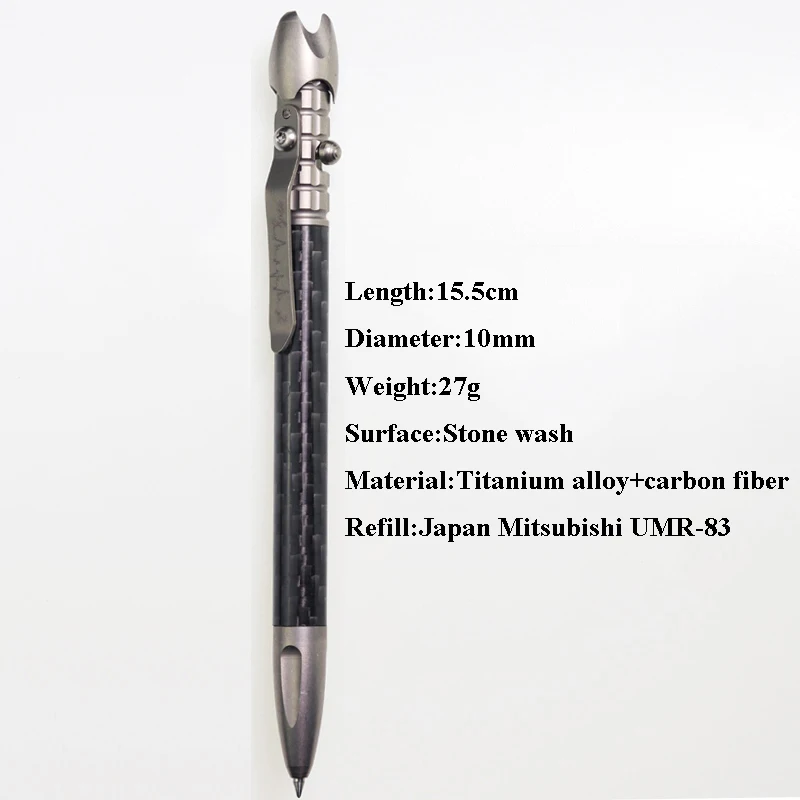 Ручка для самообороны из титанового сплава Mitsubishi UMR-83 ручка с углеволокном EDC тактическая ручка - Цвет: Gray
