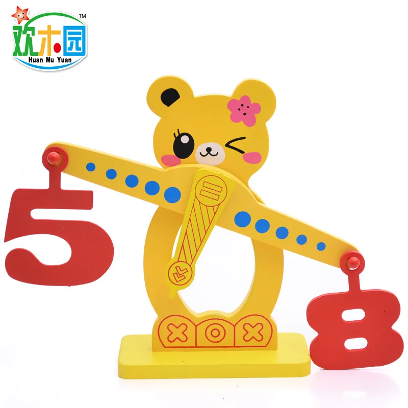 

Kindergarten Early Childhood Balance Game Montessori Wooden Children'S Educational Small Toy Bear with Numbers Fruit Balance