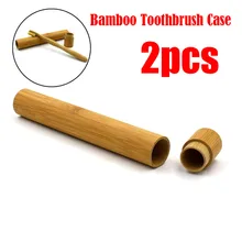 2 шт. экологичный Дорожный Чехол из натурального бамбука ручной работы 21 см бамбуковый держатель для зубных щеток переносная упаковка для хранения# YL5