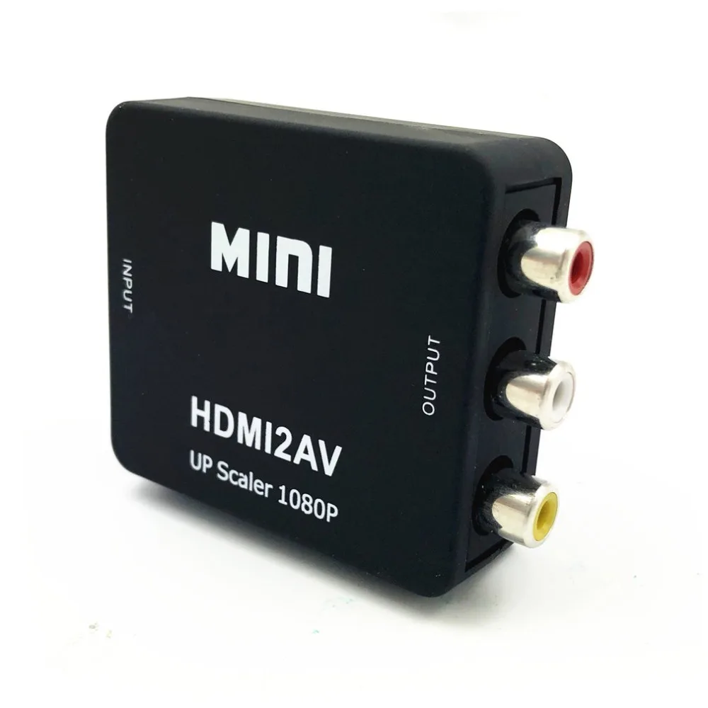 1080P мини HDMI к VGA к RCA AV композитный адаптер конвертер с 3,5 мм аудио кабель VGA2AV/CVBS+ аудио к ПК HDTV конвертер