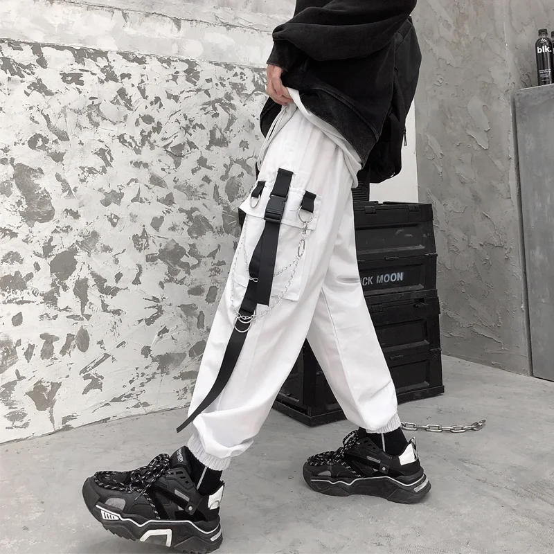 dickies pants Women Cargo Harem Pants Side Pockets Black White Hip Hop Casual Male Female Joggers Trousers Fashion Casual Streetwear Pants adidas pants