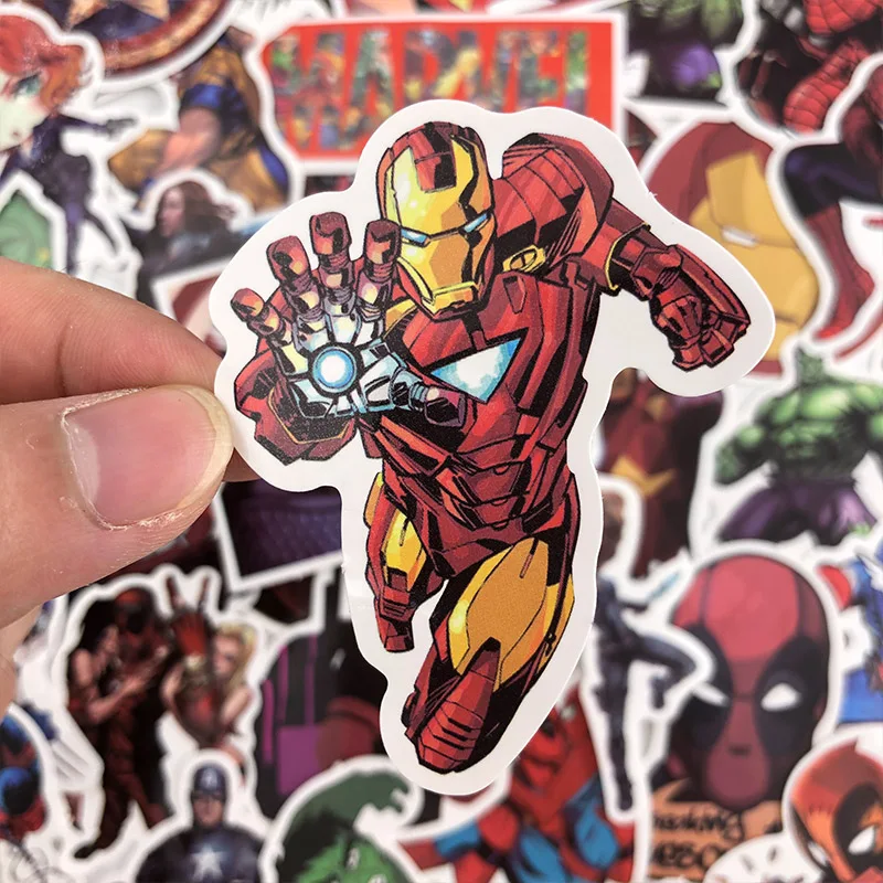 50 шт. Marvel Мстители мультфильм стикеры s водонепроницаемый для ноутбука мото наклейка скейтборд багаж гитара Furnitur наклейк