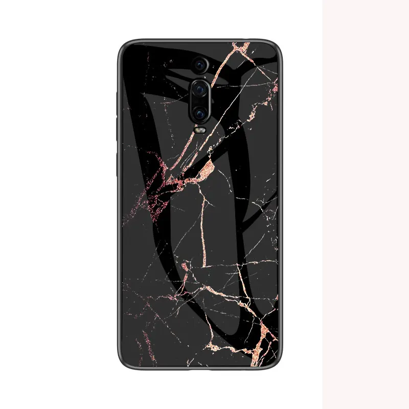 Для Xiaomi Mi 9T Pro Чехол мраморный глянцевый закаленное стекло Мягкий Силиконовый противоударный жесткий чехол для телефона для Xiaomi Mi 9TPro чехол 6,39" - Цвет: Golden Silk Black