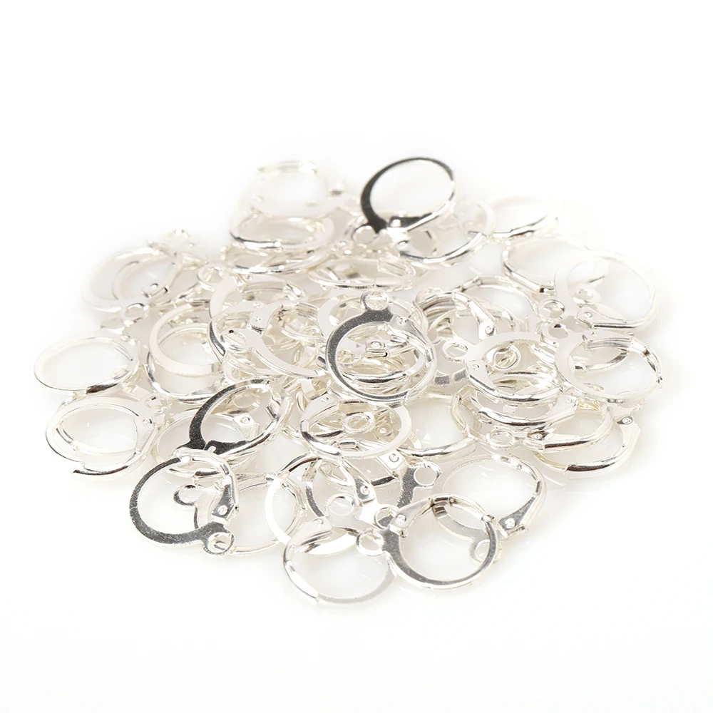50pcs Metal Earring Making Accessories Rhodium Earring Clasps Hooks Findings With Loop Clasp Round Base For Jewelry Making Diy 50pcs Metal Earring Making Accessories Rhodium Earring Clasps Hooks Findings With Loop Clasp Round Base For Jewelry Making Diy