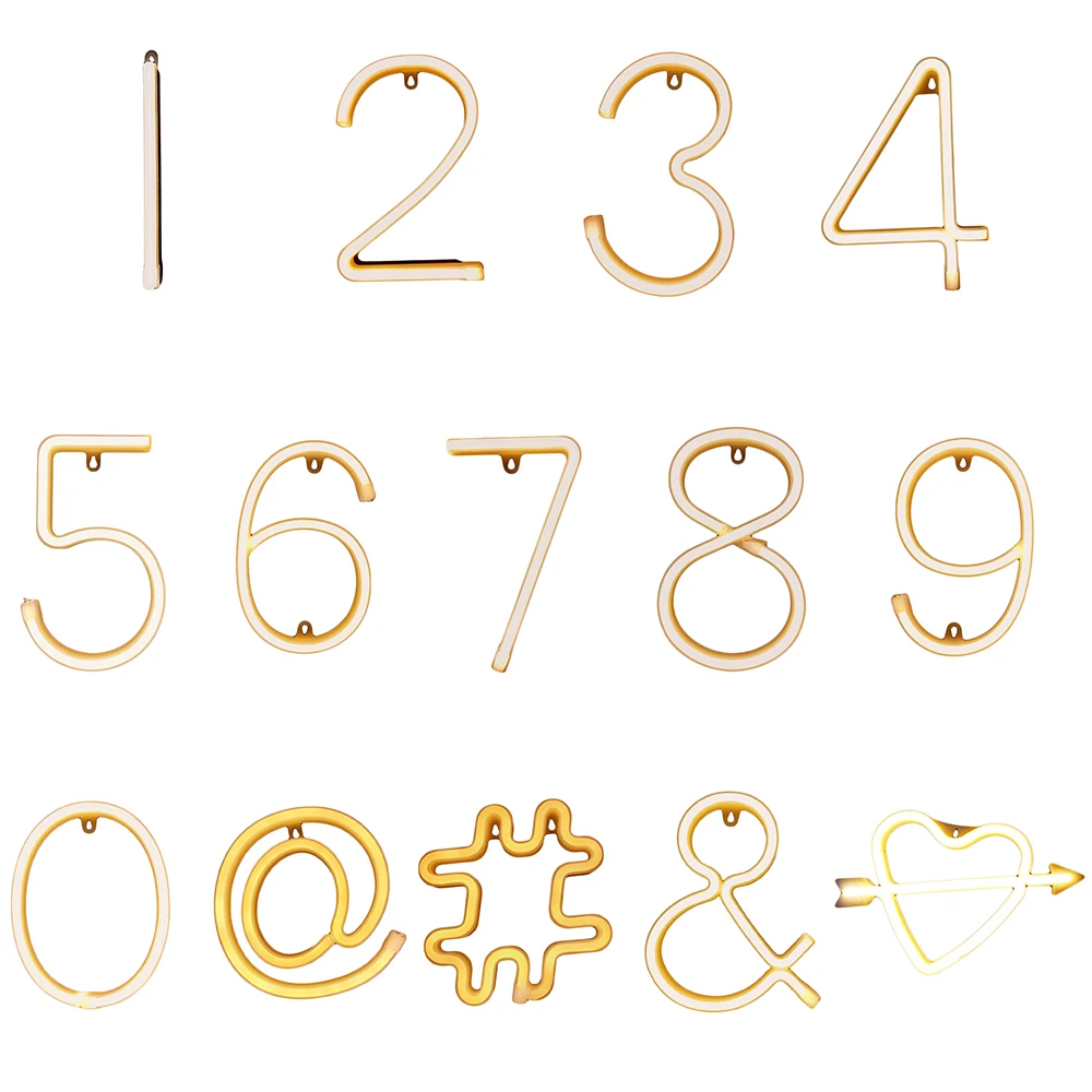 

Luminous 3d Letter Number Led Light 10 Number Led Light Wall Lamp Hanging Wedding Party Decoration Light Decor Lamp