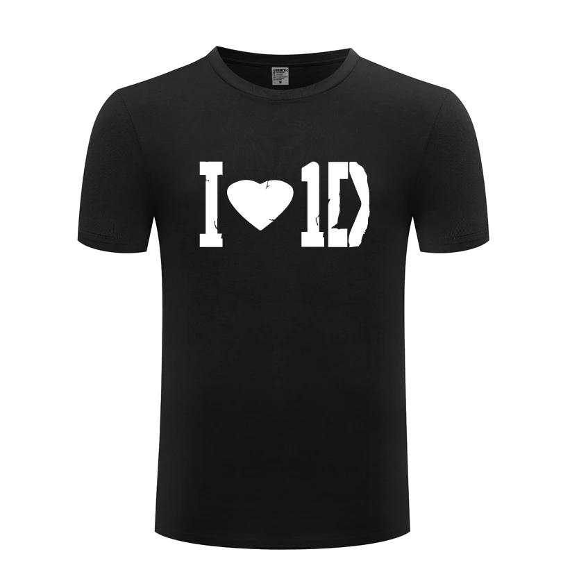 Camiseta música Rock para hombre, camisa de manga corta con cuello redondo, de algodón, informal, I Love one Direction, - AliExpress