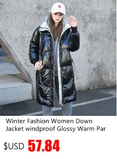 Women Winter Coat new winter hooded jacket black long Down cotton Jacket Loose warm Glossy women's parka Cotton Coat MY235