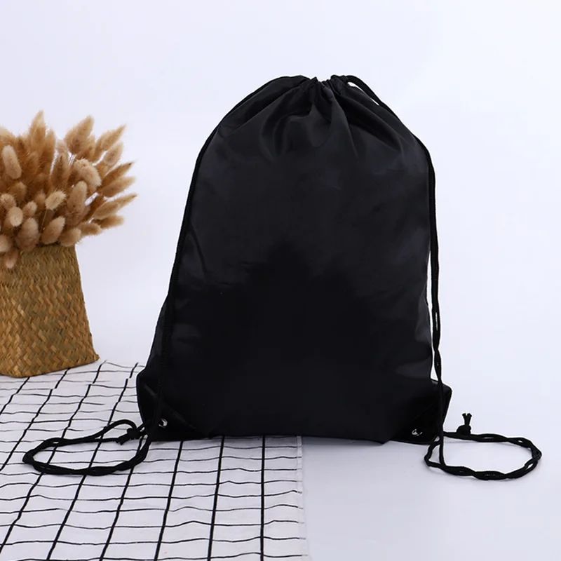 Hac48e3799db84b19acf6eb356564399bo Nylon Color Portable Sports Bag Thicken Drawstring Belt Riding Backpack Gym Drawstring Shoes Bag Clothes Backpacks Waterproof Mallzona