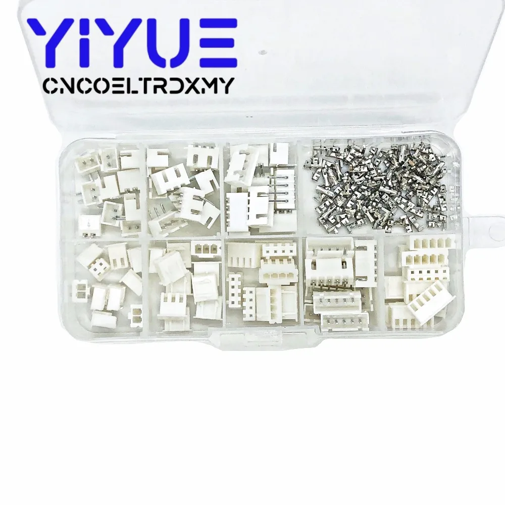 220pcs JST XH2.54 wire Connector XH 2.54mm 90 angle Curved pin Header + Housing + Terminal Kit 2p 3p 4p 5pin XH Kits TJC3 (5)